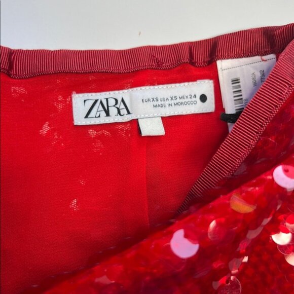 Zara Skirt SEQUIN MIDI ZW COLLECTION holiday party festive maximalism bold - Picture 8 of 16